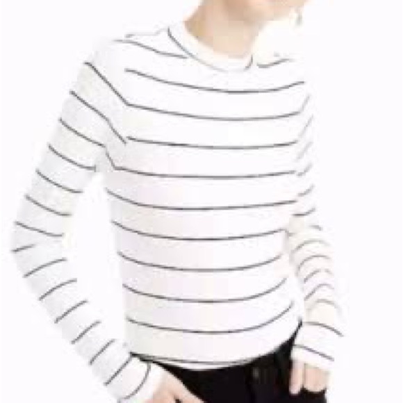 J Crew Ribbed Striped Mockneck Bodysuit Size M - Picture 3 of 3